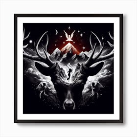 Deer Head 2 Art Print