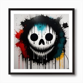 Splatter Skull Art Print