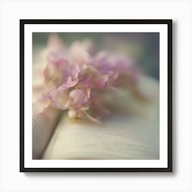 A Close Up Of A Delicate Book Bud Just Beginning To Bloom, With Soft Petals And Hints Of Vibrant Col (3) Art Print