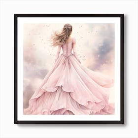 Princess In A Pink Dress Art Print