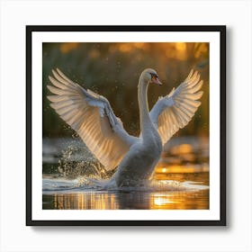 Swan In Flight 5 Art Print