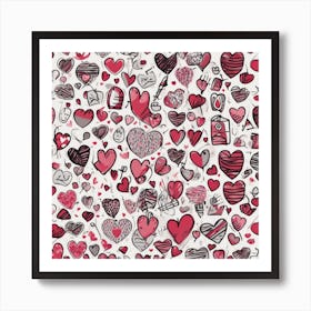 Heart Doodles Art Print