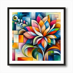 Abstract Flower Painting Art Print