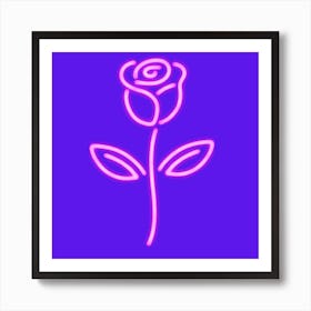 Neon Rose Art Print