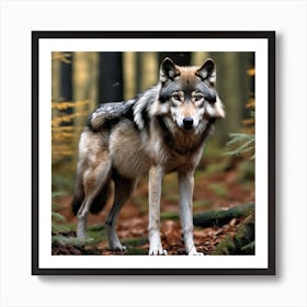 Wolf In The Woods 5 Art Print