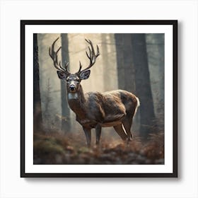 Deer In The Forest 207 Art Print