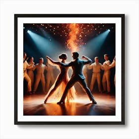 Dancers In Flames 3 Art Print