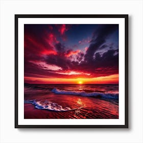 Sunset On The Beach 599 Art Print