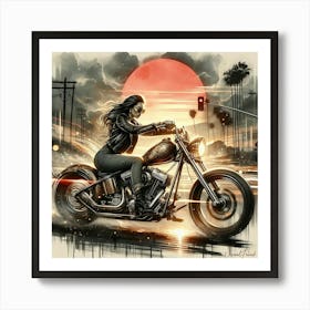 Chopper Cruise Biker Art Print