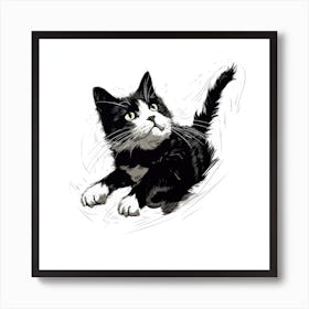 Cat Drawing Art Print