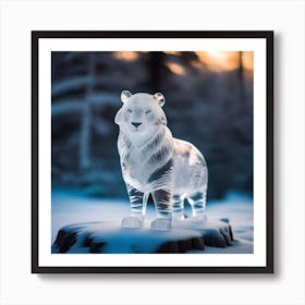 ALASKAN WOLF ICE SCULPTURE Art Print