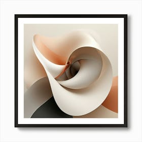 Abstract Art, Abstract Background, Generate An Abstract Design With Soft Curved Lines In Neutral Tones Emphasizing Simplicity Art Print