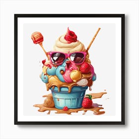 Ice Cream Sundae Art Print