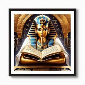 Pharaoh Reading Book Art Print