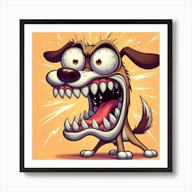 Cartoon Dog With Teeth Art Print