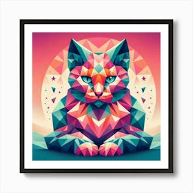 Mewsly Low Poly Cat Art Print