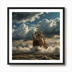 Ship In The Clouds 1 Art Print