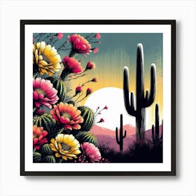 Illustration cactus Art Print