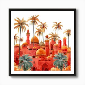 Watercolor Arabic City Poster