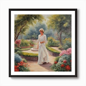 Princess Diana in the Garden Art Print