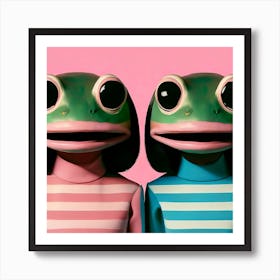 Creepy Frog Twins Art Print