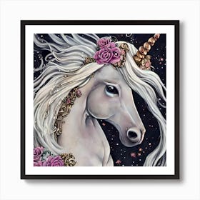 Celestial Unicorn 1 Art Print