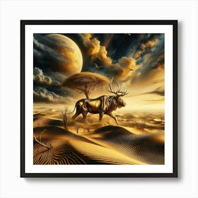 Deer In The Desert Art Print