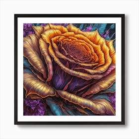 Orange Rose Art Print