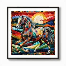 Horse In The Sunset Art Print