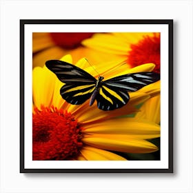 Butterfly On A Flower,Beautiful butterfly in nature 1 Art Print