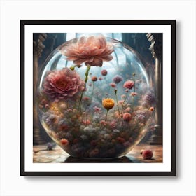 Flower in a glass bubble Art Print