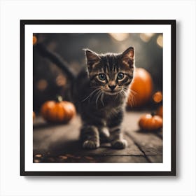 Halloween Kitten Art Print