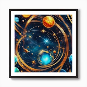 Planets In Space 1 Art Print