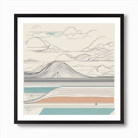 Minimalism Masterpiece, Trace In The Strip To Infinity + Fine Layered Texture + Complementary Cmyk C Art Print