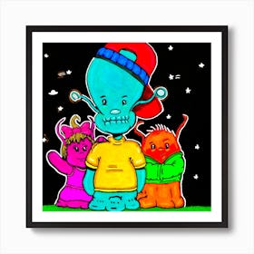 Space Friends 2 Edit5 Art Print