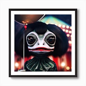Creepy Circus Balloon Clown Frog Art Print