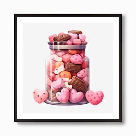 Valentine'S Day Candy Jar Art Print