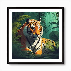 Tiger In The Jungle 27 Art Print