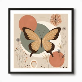 Boho Minimalist Butterfly Sq 5 Art Print