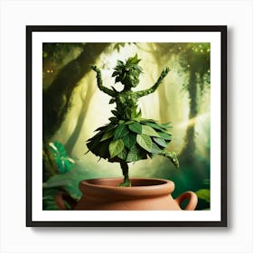 Dancing Green Plant Art Print