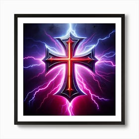 Lightning Cross 1 Art Print