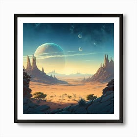 Sci-fi Desert Landscape Art Print