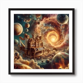 Piano In Space 2 Art Print