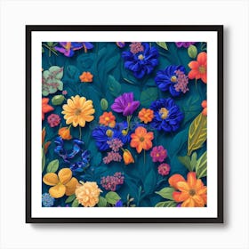 Seamless Floral Pattern 4 Art Print