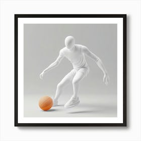 Basketball Player Dribbling 4 Art Print