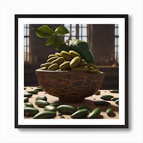 Bowl Of Green Beans Art Print