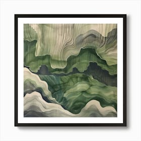 Japanese Watercolour Of Mount Kinpu 4 Art Print