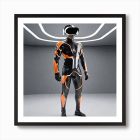 Futuristic Man In A Suit 2 Art Print