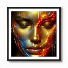 Abstract Of A Woman'S Face 2 Art Print