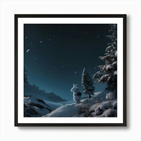 Snowy Night 1 Art Print